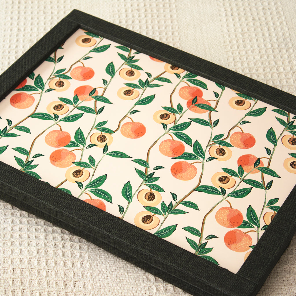 Peach Tree Textured Faux Leather Cushioned Lap Tray