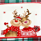 Ceramic Red Reindeer Platter
