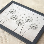 Faux Leather Grey Dandelion Cushioned Laptray