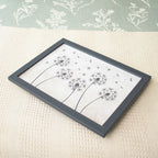 Faux Leather Grey Dandelion Cushioned Laptray