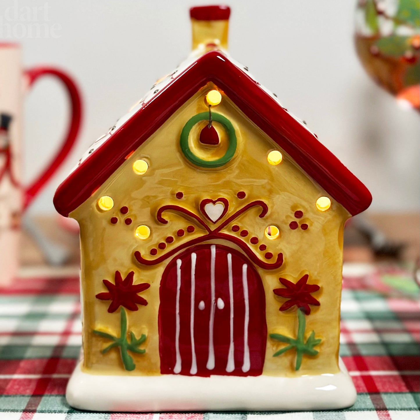 Yellow Christmas House Candle Holder