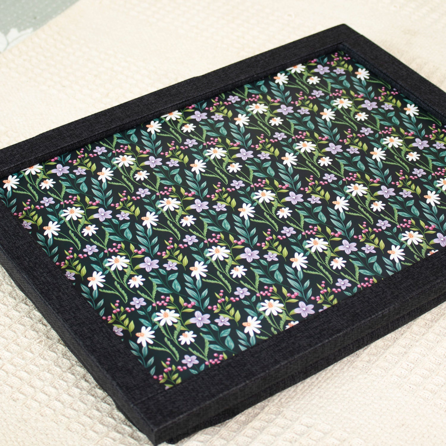 Wildlowers Textured Faux Leather Cushioned Laptray