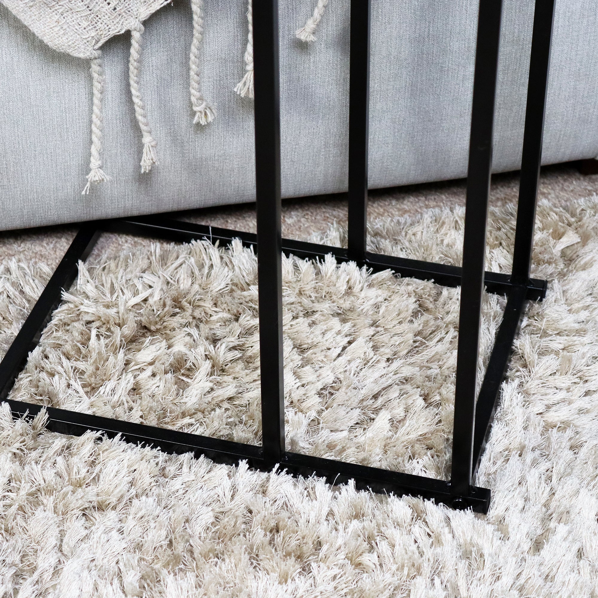 Charlotte C Shaped Black Wood Side Table