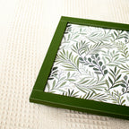 Botanical Leaf Faux Leather Cushioned Laptray