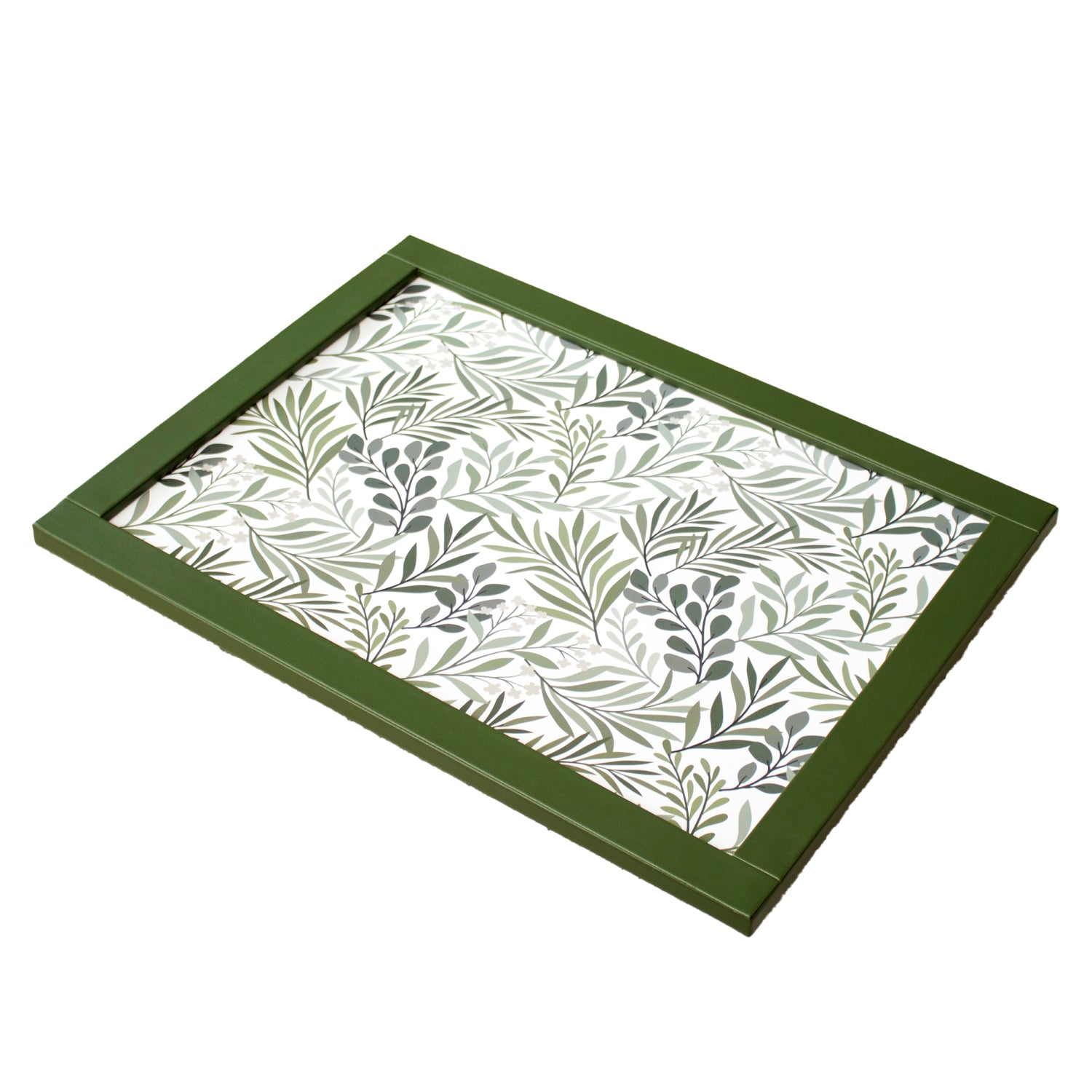 Botanical Leaf Faux Leather Cushioned Laptray
