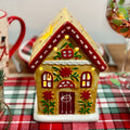 Tall Yellow Christmas House Candle Holder