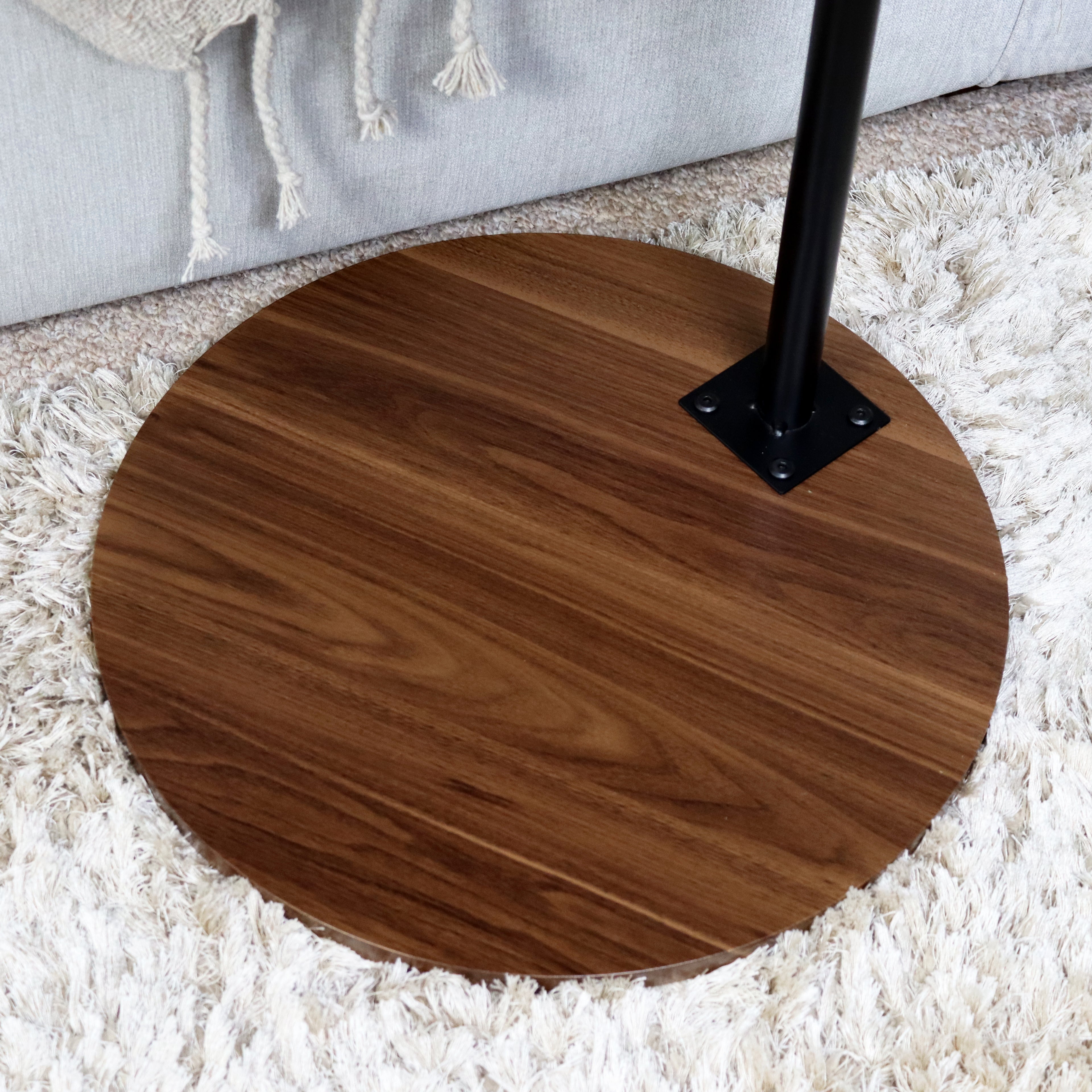 Dark Wood Round Side Table