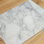 White Marble Effect Glass Worktop Saver