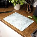 White Marble Effect Glass Worktop Saver
