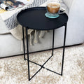 Black Tray Top Folding Side Table