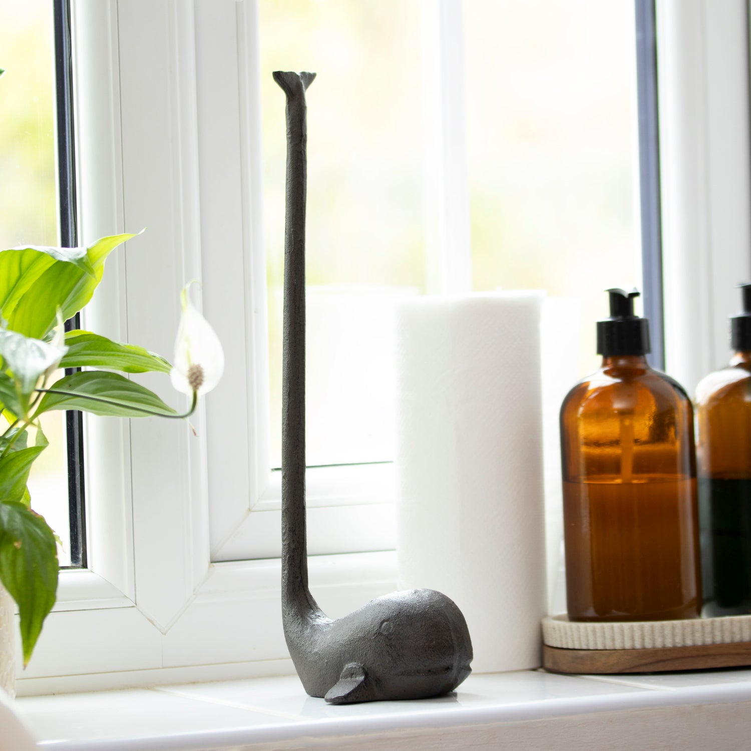 Cast Iron Whale Kitchen Roll Holder