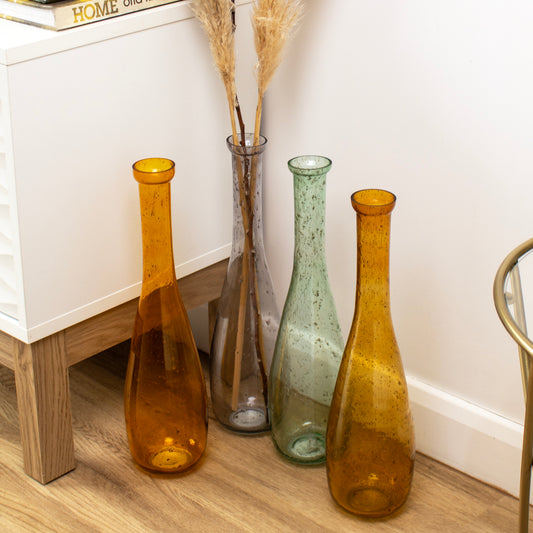 Tall Speckled Glass Vases