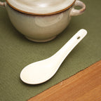 Set Of 3 Neutral Reactive Glaze Soup Bowls With Lid & Spoon
