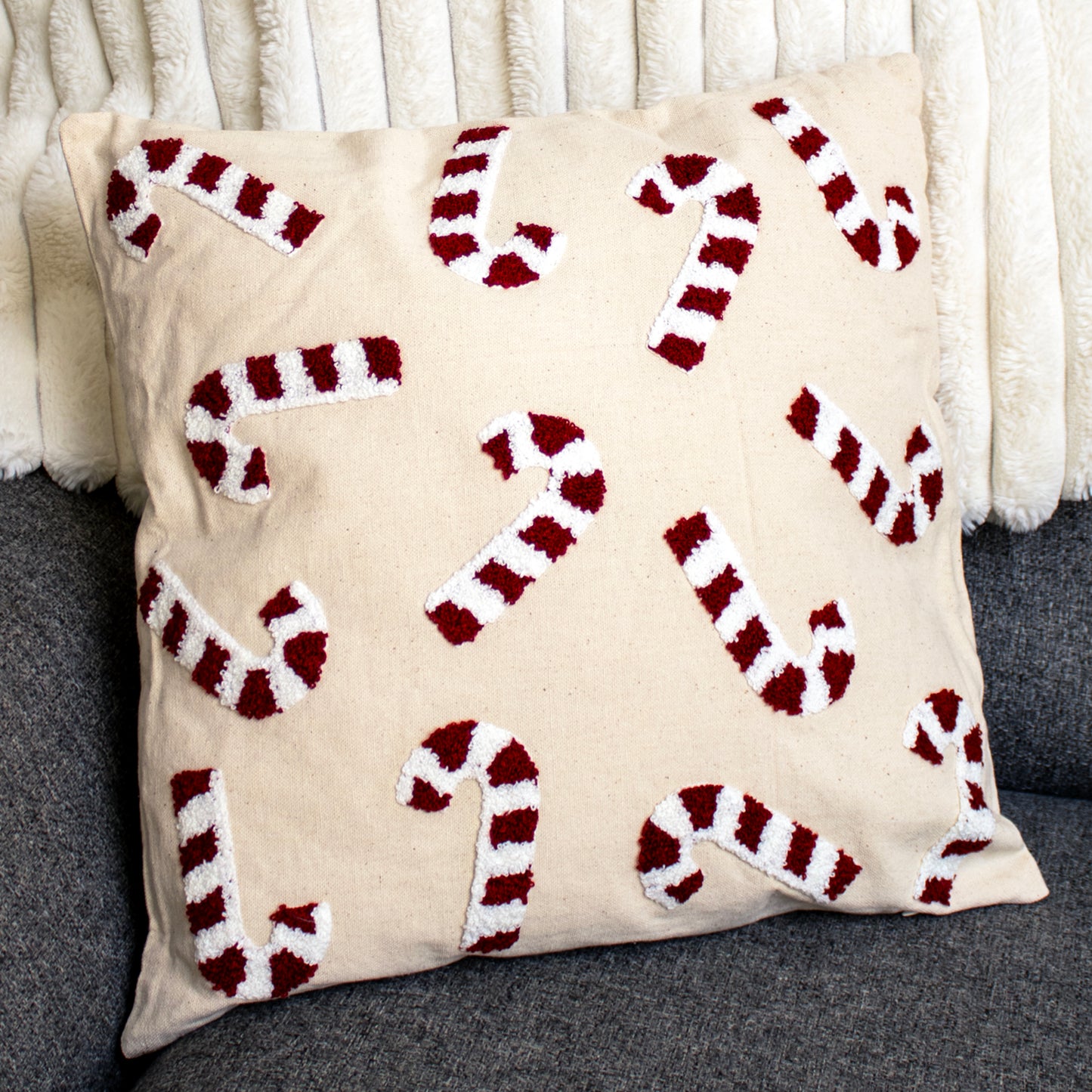 Christmas Candy Cane Cushion