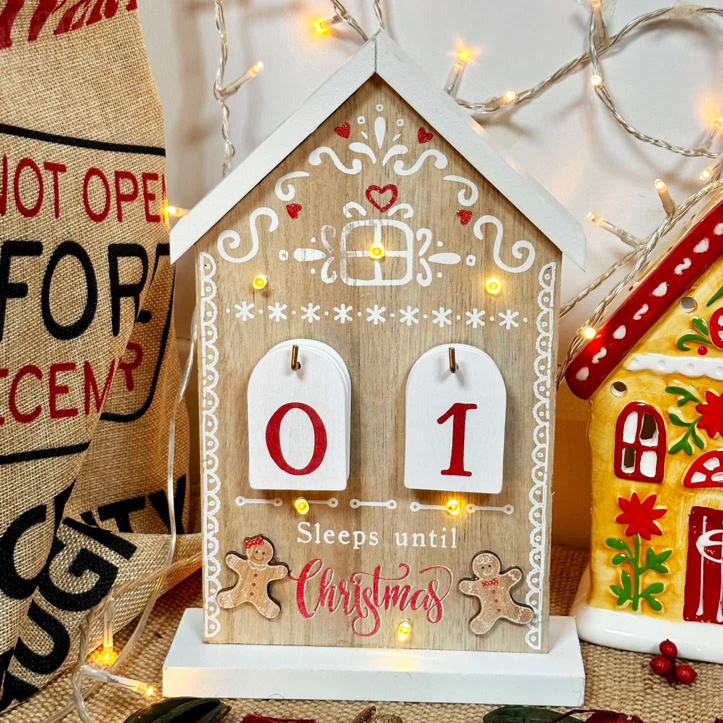 LED Gingerbread Christmas Countdown Calendar