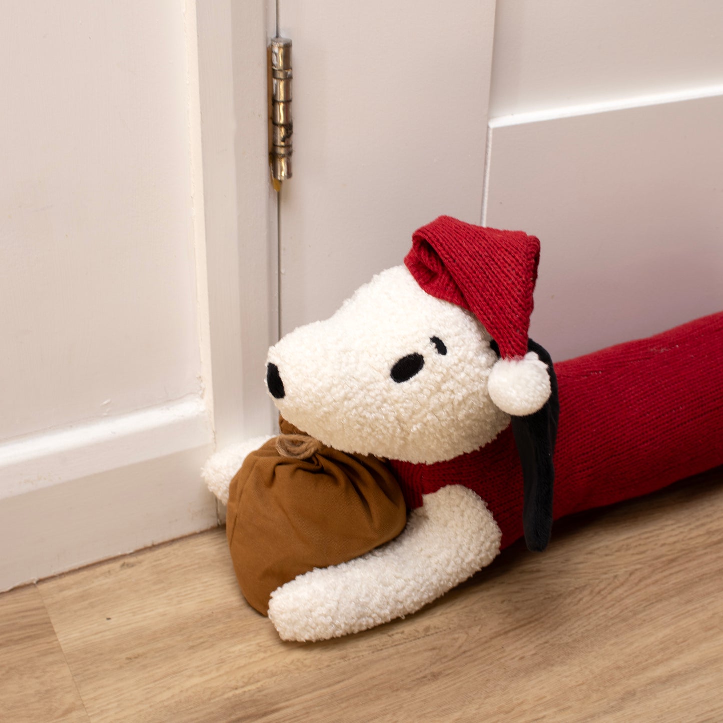 Christmas White Dog Draught Excluder