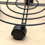 Black Metal Plant Stand On Wheels