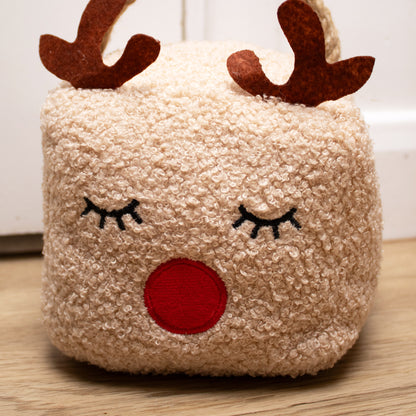 Light Brown Cute Reindeer Cube Doorstop