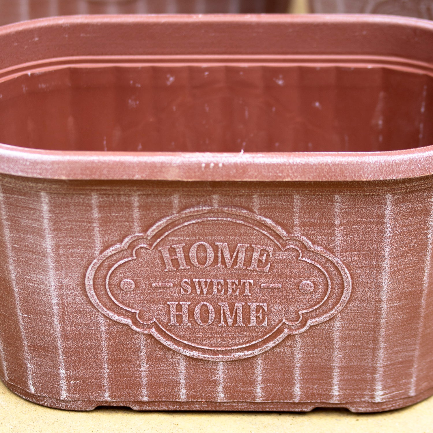 Set Of 4 Home Sweet Home Trough Planters