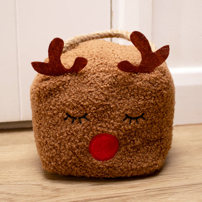 Brown Cute Reindeer Cube Doorstop