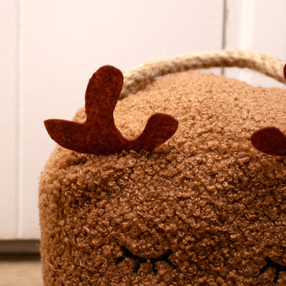 Brown Cute Reindeer Cube Doorstop