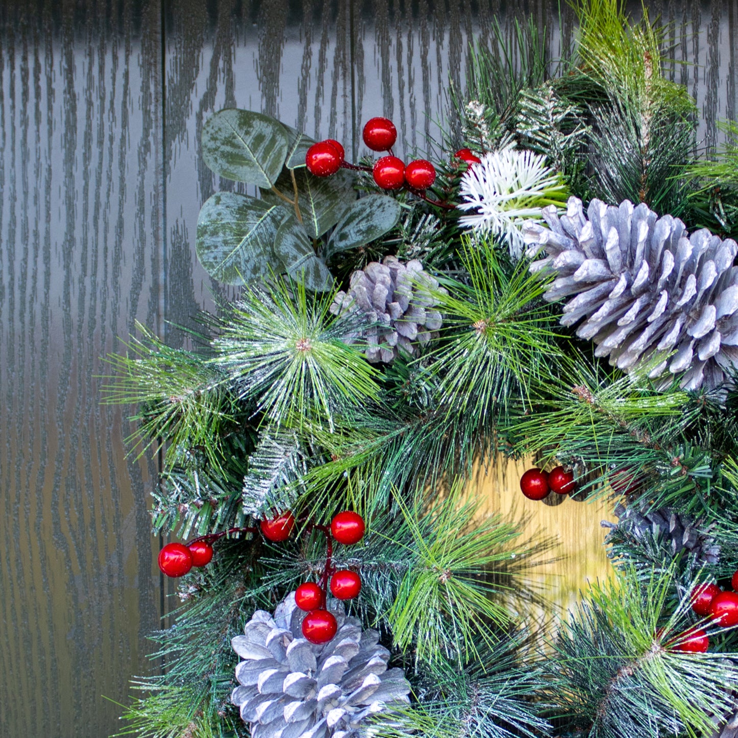 Artificial Snowy Pinecones & Berries Wreath