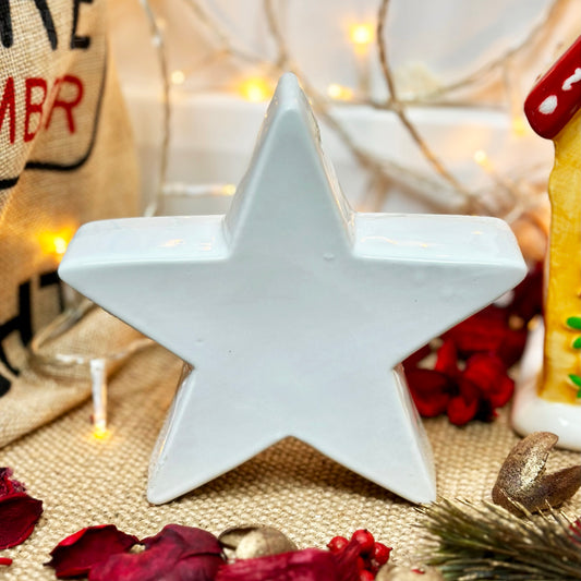 White Ceramic Star Ornament