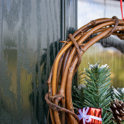 Hanging Round Rattan Christmas Wreath