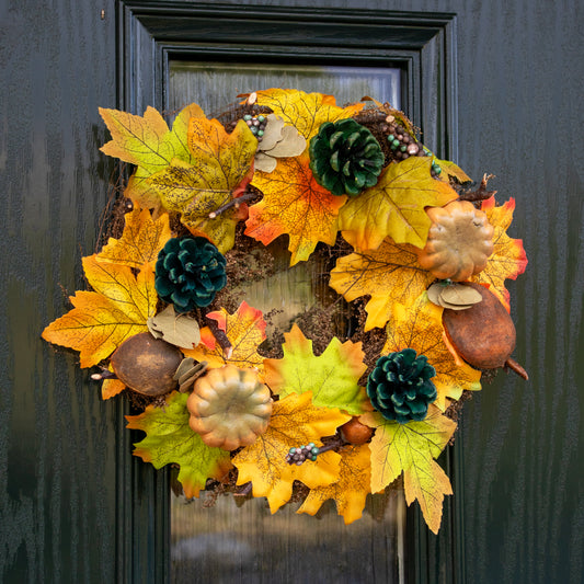 Amber Autumn Leaves Wreath