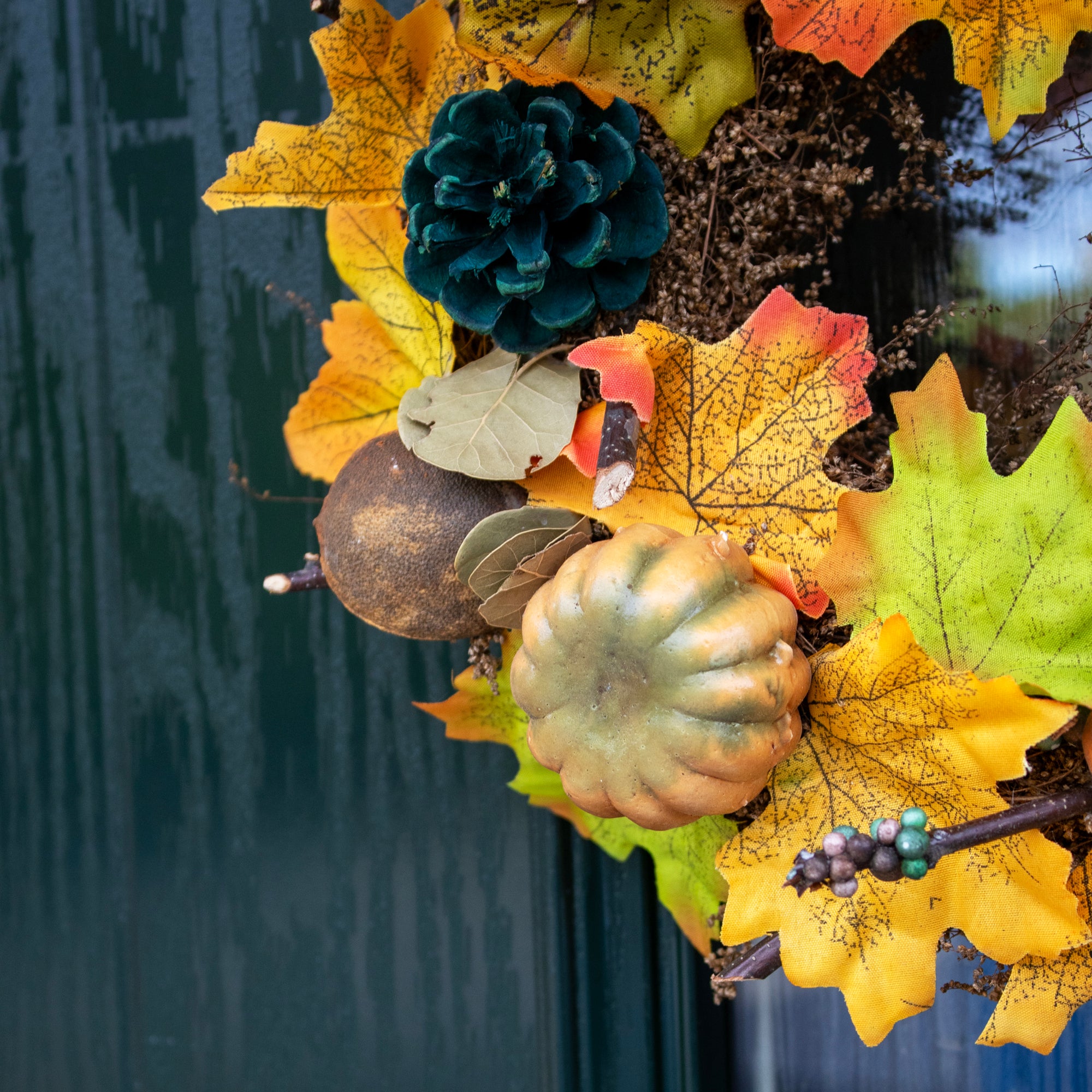 Amber Autumn Leaves Wreath