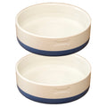 Set Of 2 Small Blue Colour Dip Bone Dog Bowls