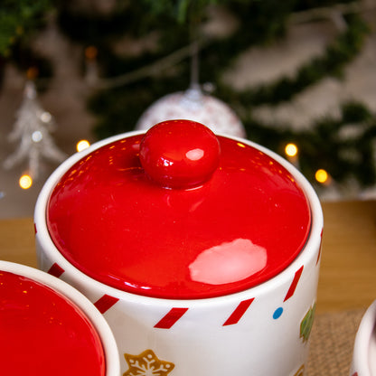 Set of 3 Ceramic Gingerbread Storage Jars