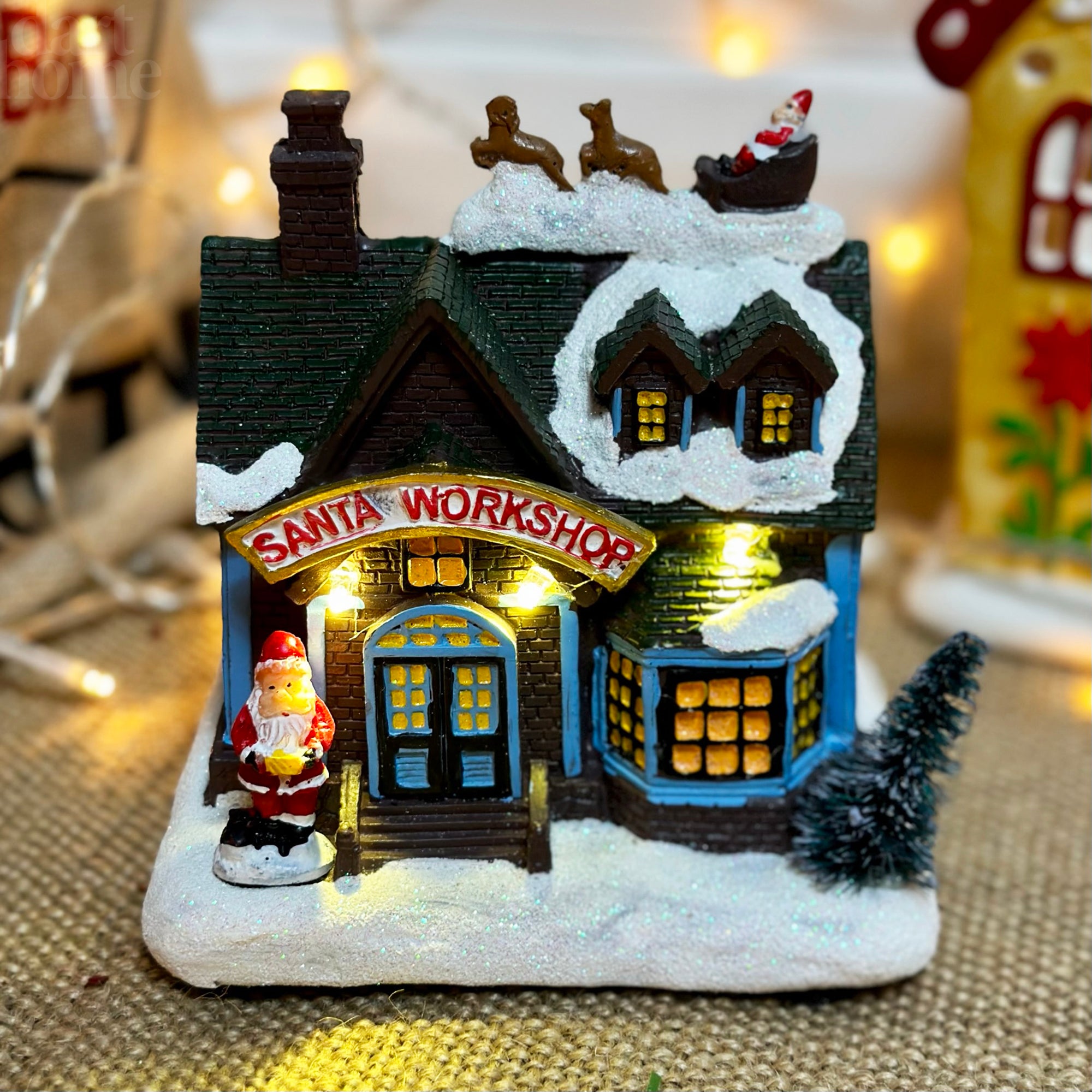 Light Up Santas Workshop Decoration