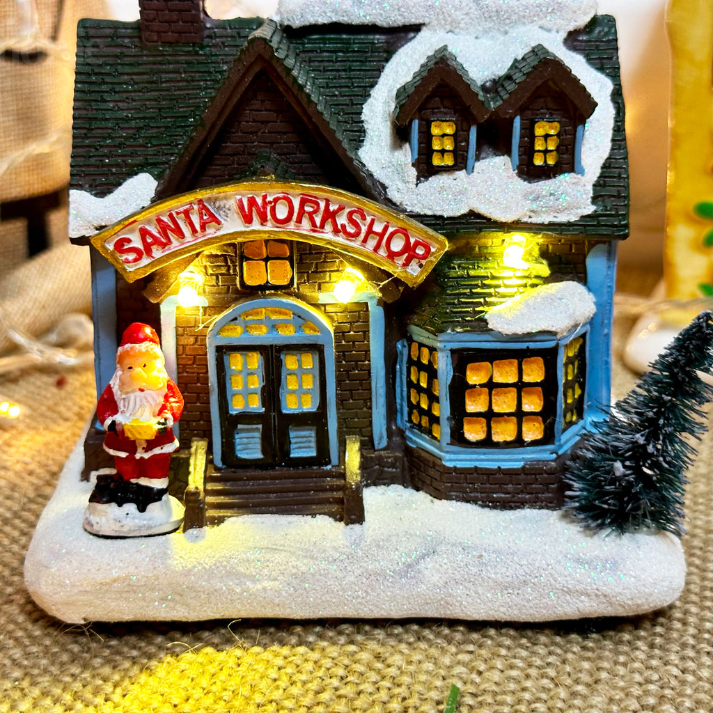 Light Up Santas Workshop Decoration