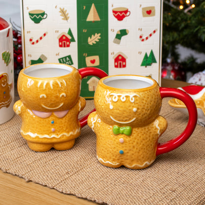 Set Of 2 Gingerbread Cookie Mugs