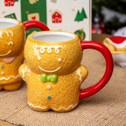 Set Of 2 Gingerbread Cookie Mugs