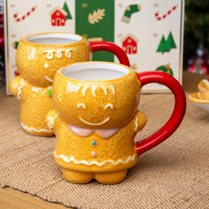 Set Of 2 Gingerbread Cookie Mugs