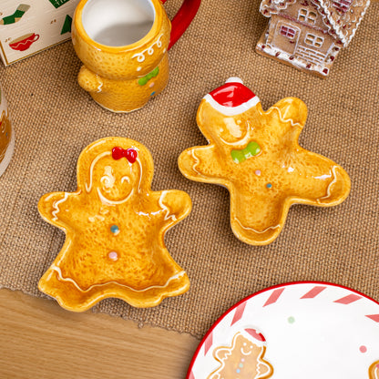 Set Of 2 Gingerbread Cookie Nibble Bowls