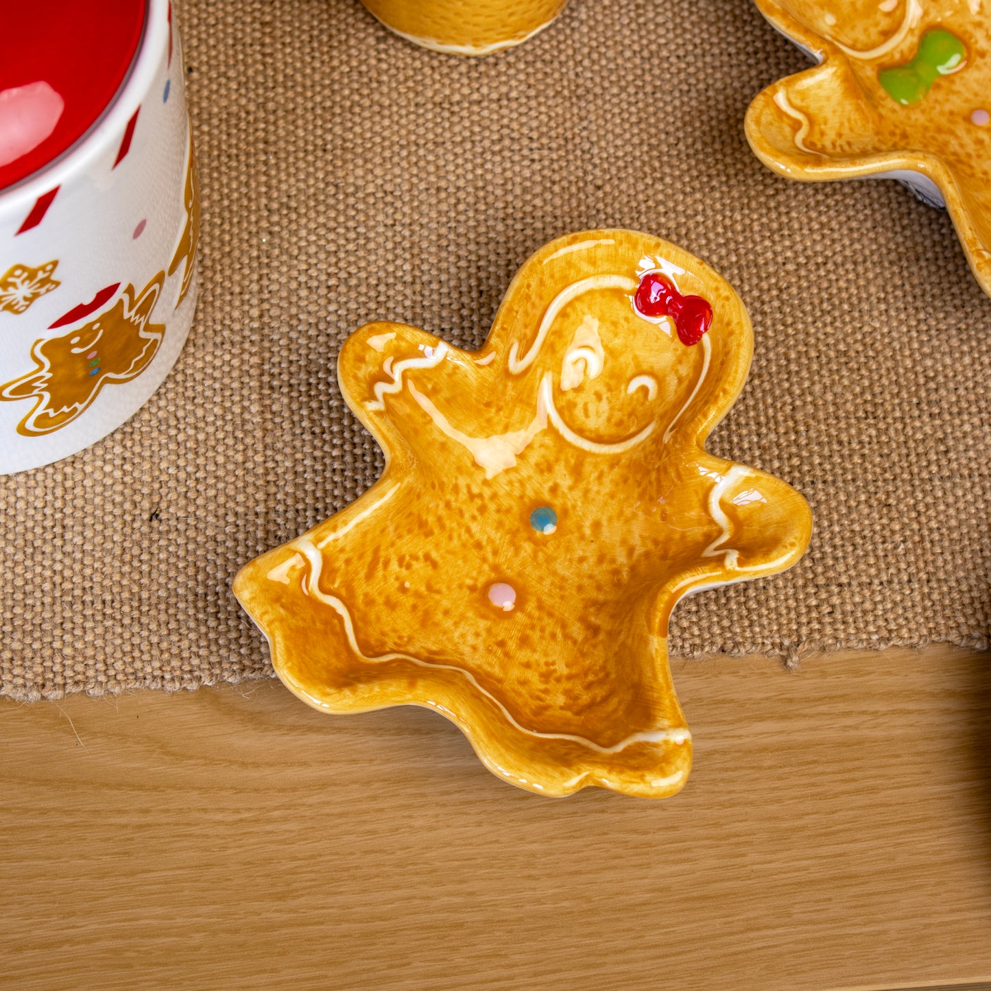 Set Of 2 Gingerbread Cookie Nibble Bowls