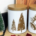 White And Gold Christmas Tea Coffee Sugar