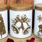 White And Gold Christmas Tea Coffee Sugar