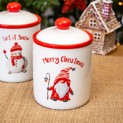 Set Of 3 Christmas Character Storage Jars