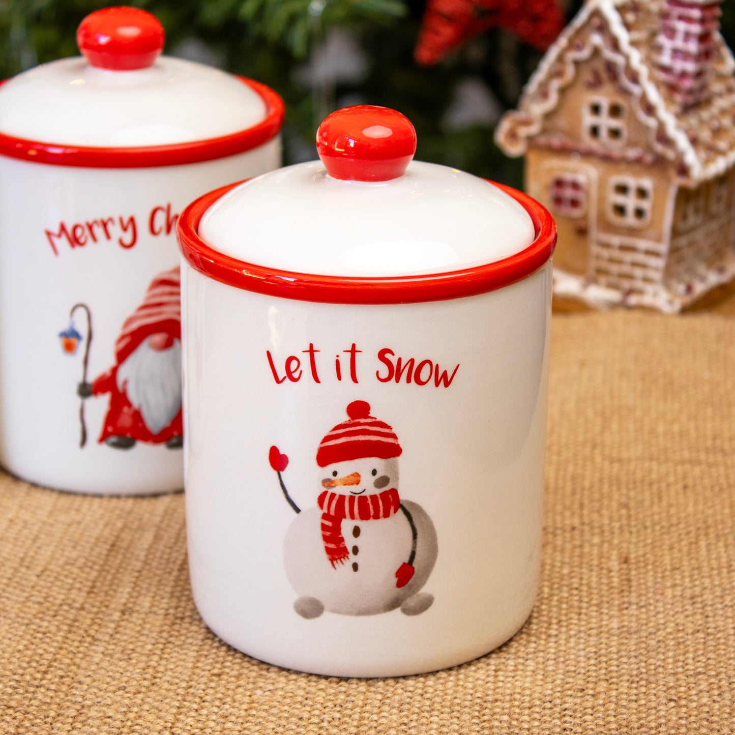 Set Of 3 Christmas Character Storage Jars