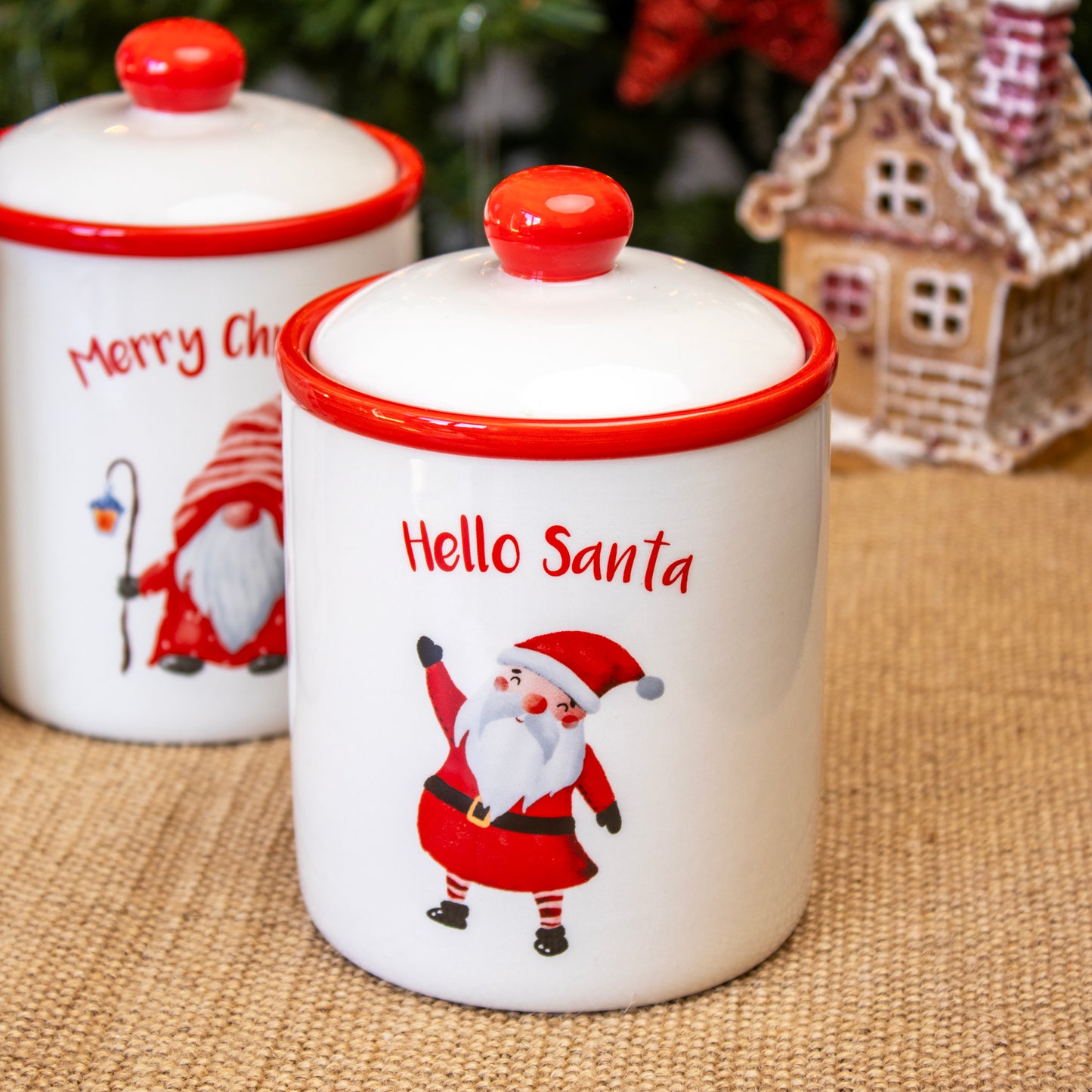 Set Of 3 Christmas Character Storage Jars