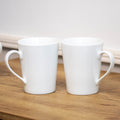 Set Of 2 White Porcelain Conical Mugs 350ml