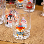 Set of 6 Glass Winter Wonderland Animal Tumblers