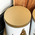 White And Gold Christmas Tea Coffee Sugar