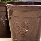 Dark Brown Embossed Bee Garden Planter