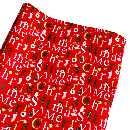 Merry Christmas Wrapping Paper 3x 1.5M Rolls