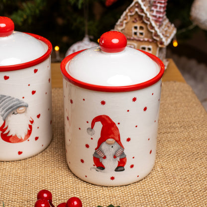 Set Of 3 Christmas Gonk Storage Jars